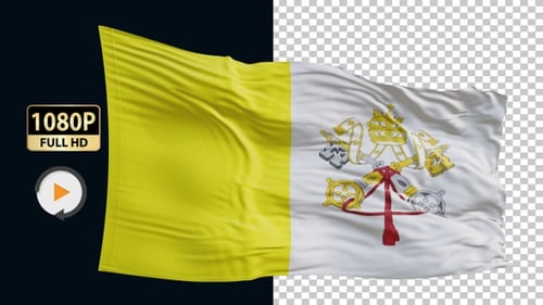 Vatican City Flag Hd Loop Alpha