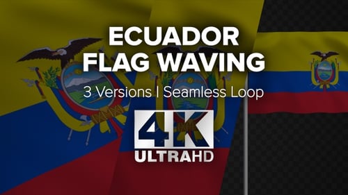 Ecuador National Flag Waving Loop Animation