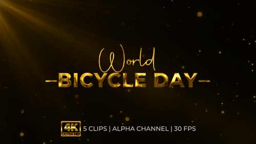 World Bicycle Day Text Animation