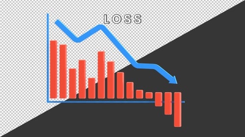 3D-Verlustwachstumspfeil nach unten | Alpha Channel