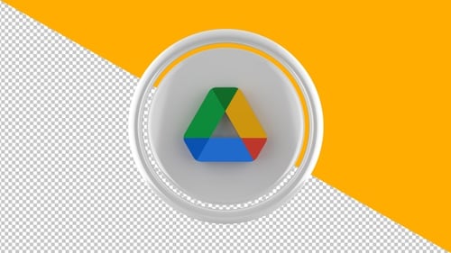 Rotating Google Drive Logo 3D - 4K alpha
