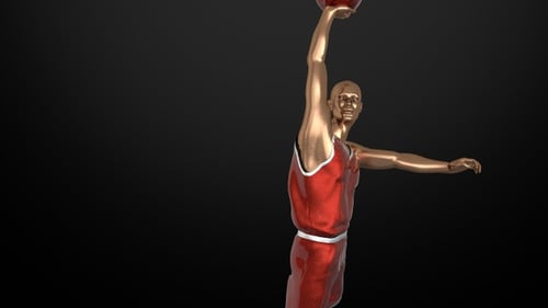 3D Animated Golden Basketball Player for Sports Visuals