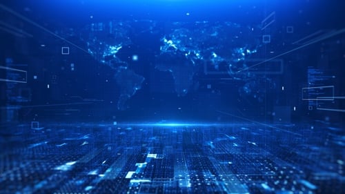 Technologie-Weltkarte Gitterlinien