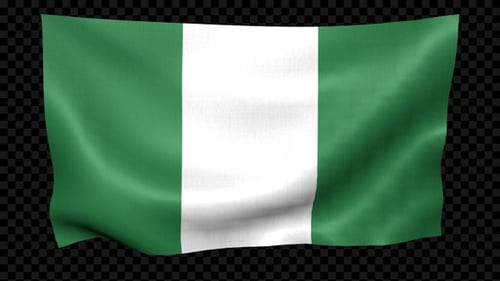 Realistic Waving Nigerian Flag Seamless Loop