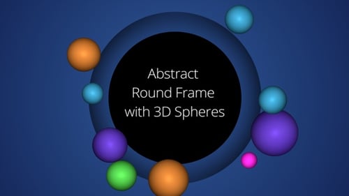 Dynamic Colorful 3D Spheres Orbiting Circular Reveal Frame