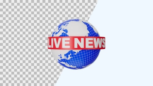 3D Animation Icon of Live News | Alpha Channel