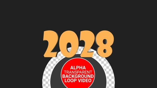 2028 3D-Textanimationsschleife