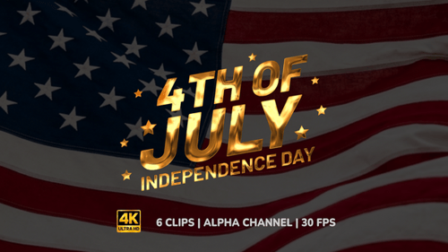 4th Of July Independence Day Text Animation