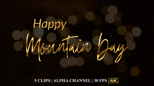 Happy Mountain Day Text Animation