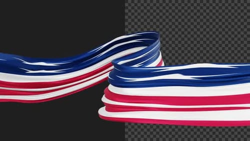 4K Flowing United States Flag Patriotic Banner Animation Alpha Channel