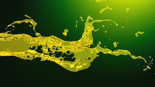 Horizontal Yellow Liquid Splash Flow