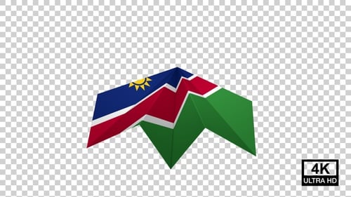 Papierflugzeug mit Namibia-Flagge