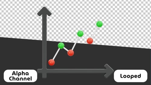 Data Points Scatter Plot Graph 3D Animation | Alpha Channel