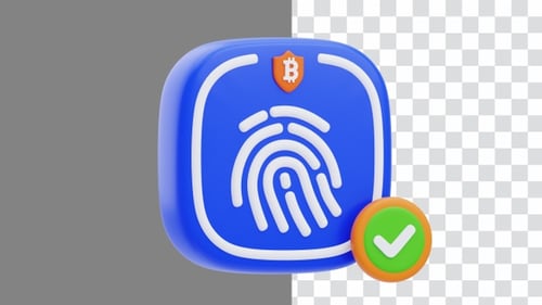 3D Animation of Successful fingerprint scan | Alpha Channel