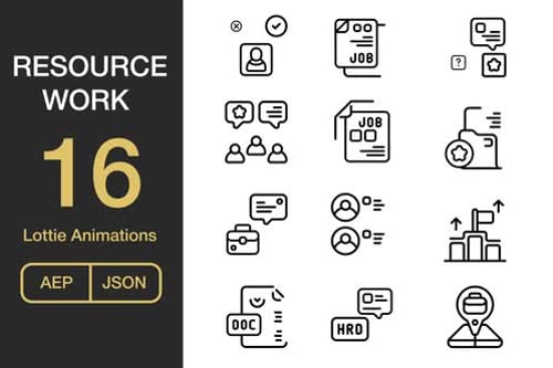 Minimalist Business and Human Resources Icon Animations