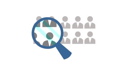 Flat Design Magnifying Glass Searching People Icons Animation