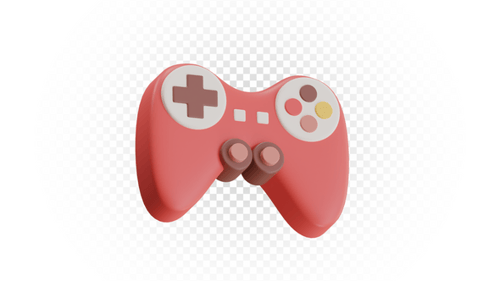 Red 3D Video Game Controller Illustration Isolated