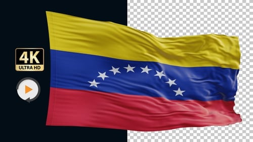 Realistic Waving Flag of Venezuela