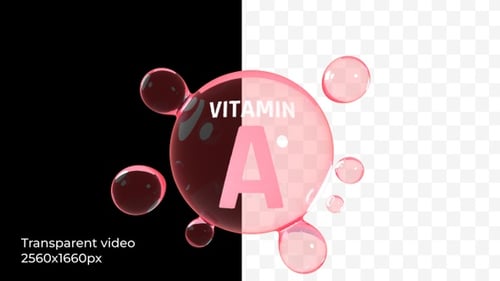 Collagen Vitamin A Animation (2K, Transparent)