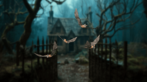 Realistic Flying Bats Animated Alpha Channel Overlay