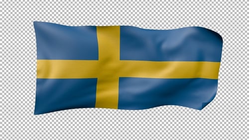 Seamless Looping Swedish Flag Waving Animation