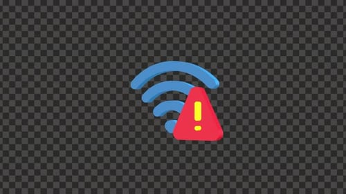 Animated 3D Wi-Fi Signal Disconnect Warning Icon