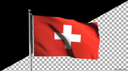 Realistic 3D Waving Switzerland Flag Animation