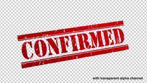 Confirmed Text Stamped by 3D Rubber Stamp Animation