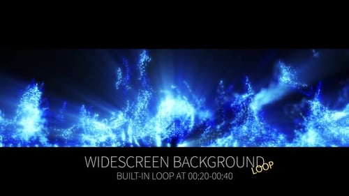 Abstract Blue Energy Particles Widescreen Background Loop