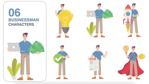 6 Businessman Character Animation