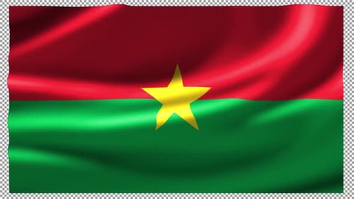 Burkina Faso Waving Wave Silk Fabric Seamless Loop Looped Fast Alpha Channel Fluttering Flutter