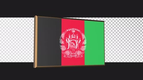 3D Rotating Afghanistan Flag Animation