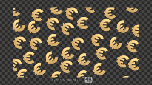 Golden Euro Sign Repeat Pattern
