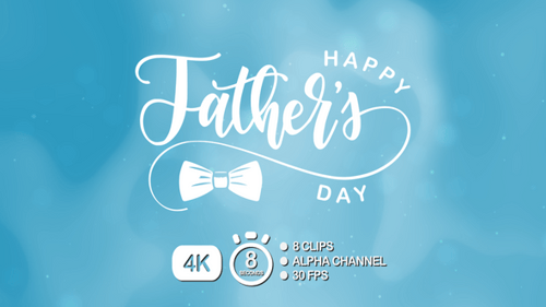 Elegant Happy Father's Day Calligraphy Title Animation with Bow Tie