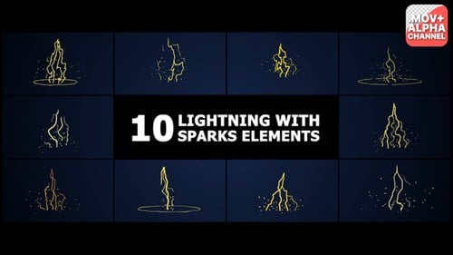 Lightning mit Funkenelementen | Bewegte Grafiken