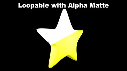Isolated Rotating Star, with Alpha Matte, Loop