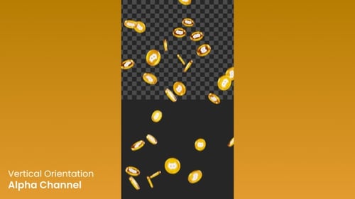 Falling Golden Bitcoin Coins Animation