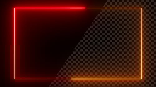 Marco de neón rojo y dorado Loop V6