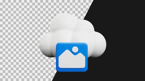Animated 3D Cloud Icon for Data Storage