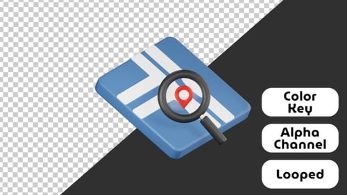 Animated 3D Map Search and Location Pointer