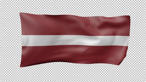 Realistic Waving Flag of Latvia Loop Animation