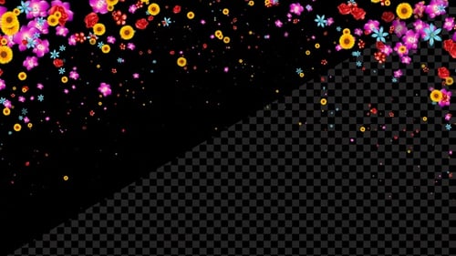 Flower Frame Corner Alpha Loop V4