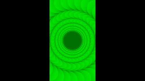 Vertical video bright green rotating circle tunnel loop animation