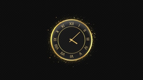 Golden Particles Ring Clock
