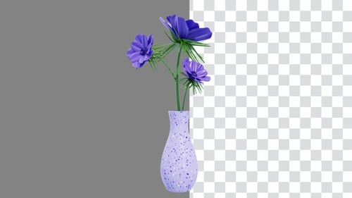 Zauberhafte Anemone: Ein Tanz der Gnade im Wandteppich der Natur 3D-Animation | Alpha Channel