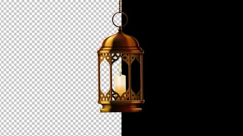 Grußdesign mit Kerzen zum Aufhängen von Kerzen, animiert von Eid Mubarak