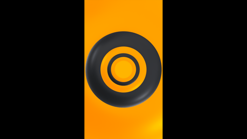 Vertical video orange and black glossy circle tunnel loop animation