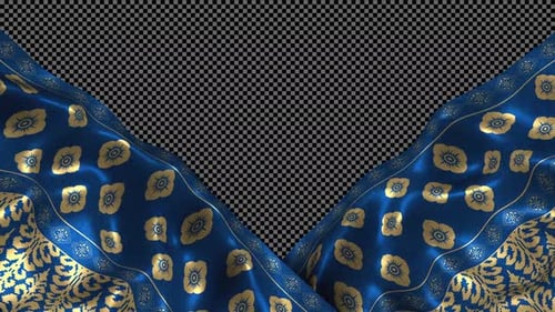 Indonesia Ethnic Silk Pattern Cloth Fabric Wave Songket Riau Alpha Channel Jambu Pakis Bertingkat