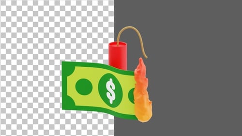 3D Cash Explosion | Alpha Channel