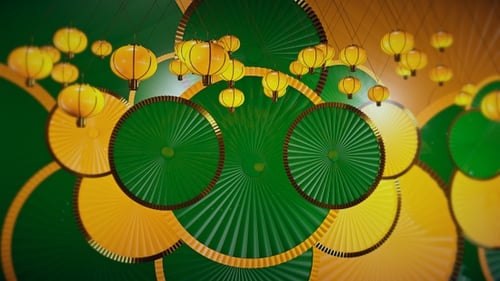 Adornos 3D para decoración de fiesta con diseño de Motion Graphics